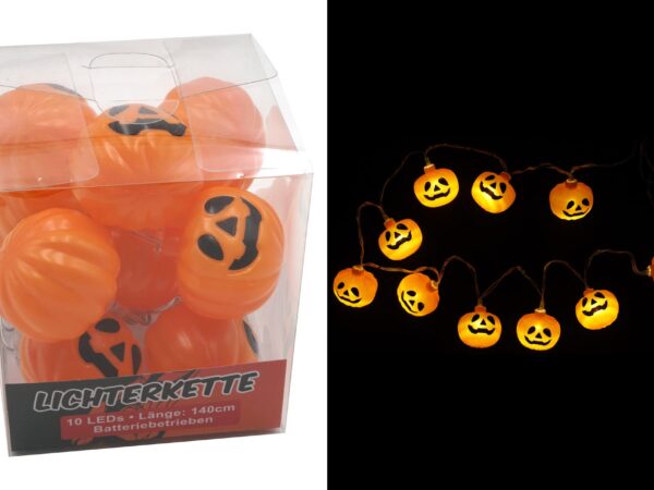 LED fėjų lemputės 'Moliūgas', 10 LEDs, 1,4m