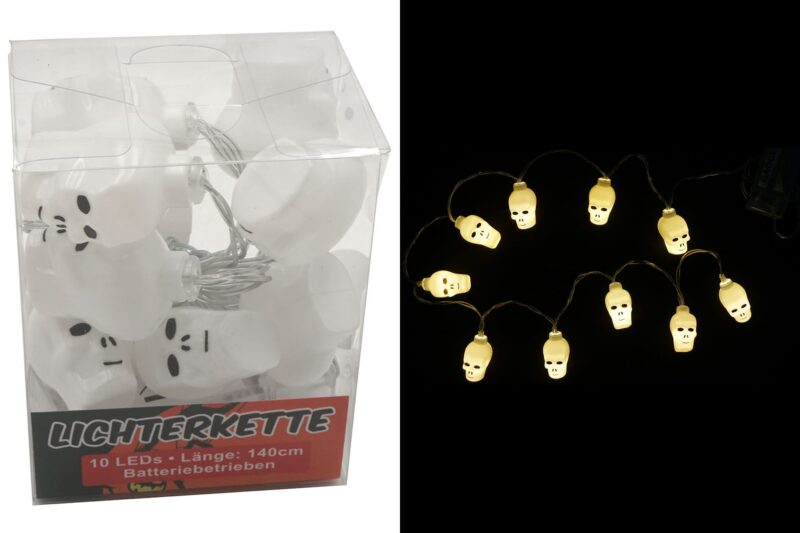 02244 LED fėjų lemputės "Kaukolė", 10LED, 1.4 m