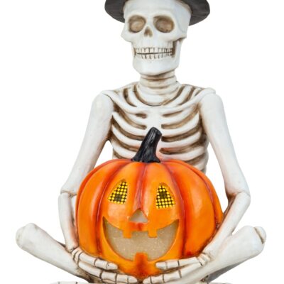 DEK Skeletas su moliūgu švytinčiomis akimis h=47cm p=30cm