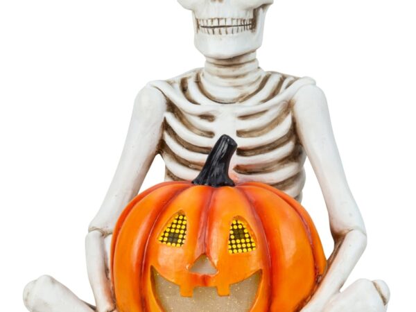 DEK Skeletas su moliūgu švytinčiomis akimis h=47cm p=30cm