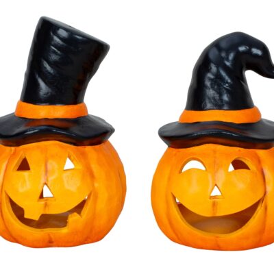 DEK Helovyno moliūgas su cilindru kaip žvakutės laikiklis H=24+22cm p=14cm