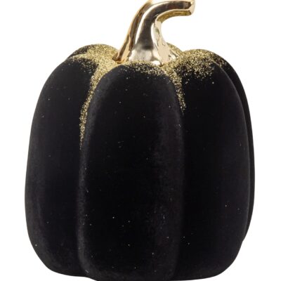 DEK Moliūgo skulptūra juoda/auksinė h=15,5cm p=13cm