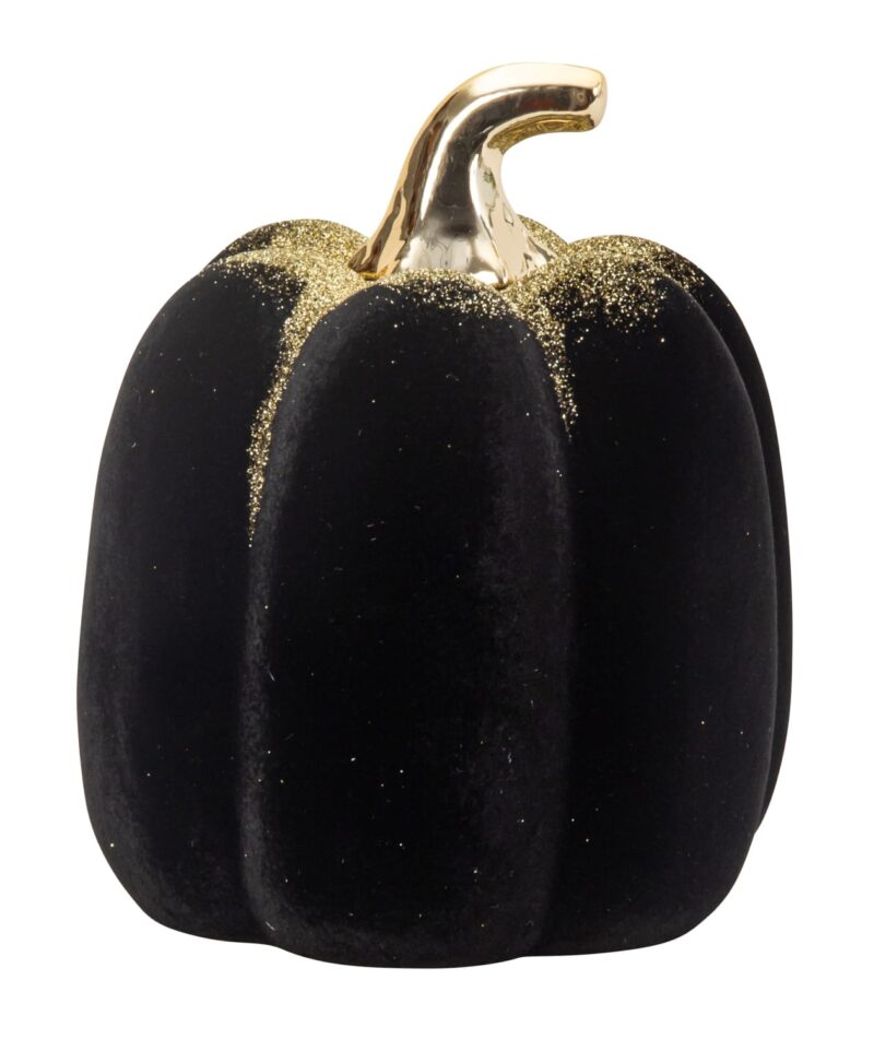 1609 DEK Moliūgo skulptūra juoda/auksinė h=15,5cm p=13cm