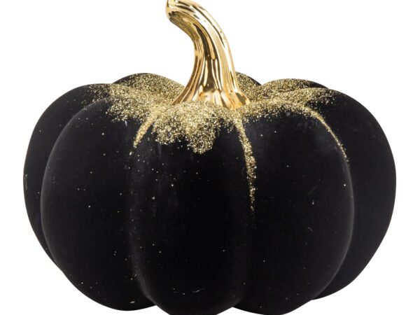 DEK Moliūgo skulptūra juoda/auksinė h=13,5cm p=16,5cm