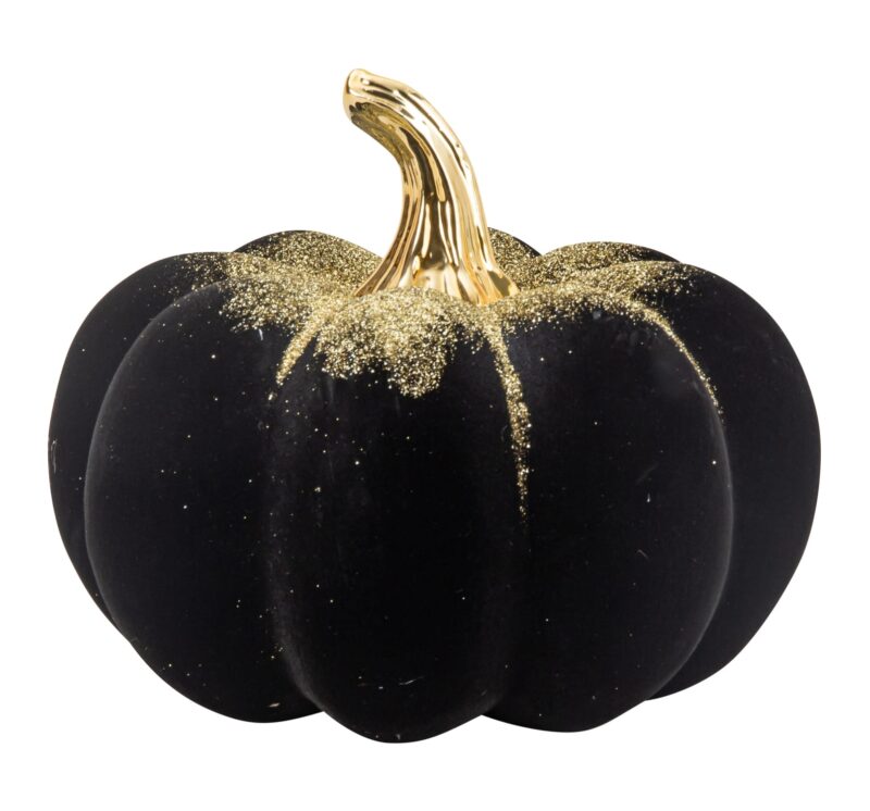 1615 DEK Moliūgo skulptūra juoda/auksinė h=13,5cm p=16,5cm