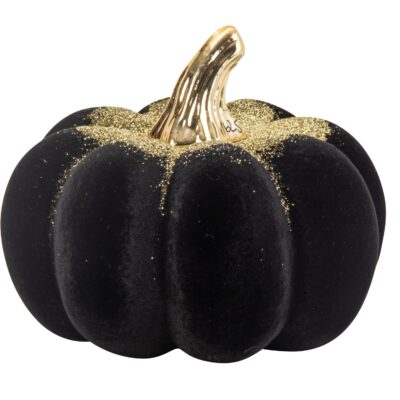 DEK Moliūgo skulptūra juoda/auksinė h=10cm p=12cm