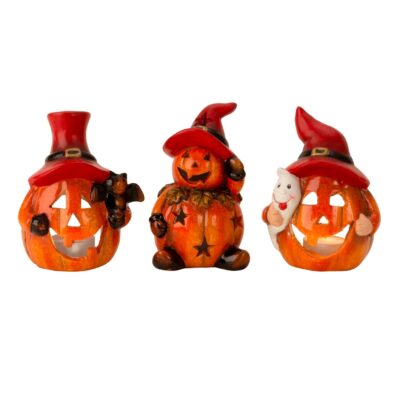 DEK Moliūgas 1x puošmena, 2x arbatinė žvakė h=12cm p=8-10cm