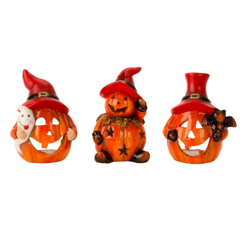 1645_1 DEK Moliūgas 1x puošmena, 2x arbatinė žvakė h=12cm p=8-10cm