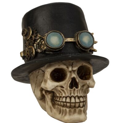 Kaukolė su cilindru ir aviatoriaus akiniais h=18cm