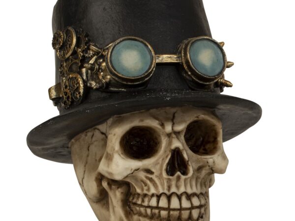 Kaukolė su cilindru ir aviatoriaus akiniais h=18cm