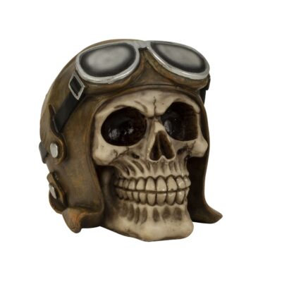 Kaukolė su aviatoriaus kepure ir aviatoriaus akiniais h=13cm