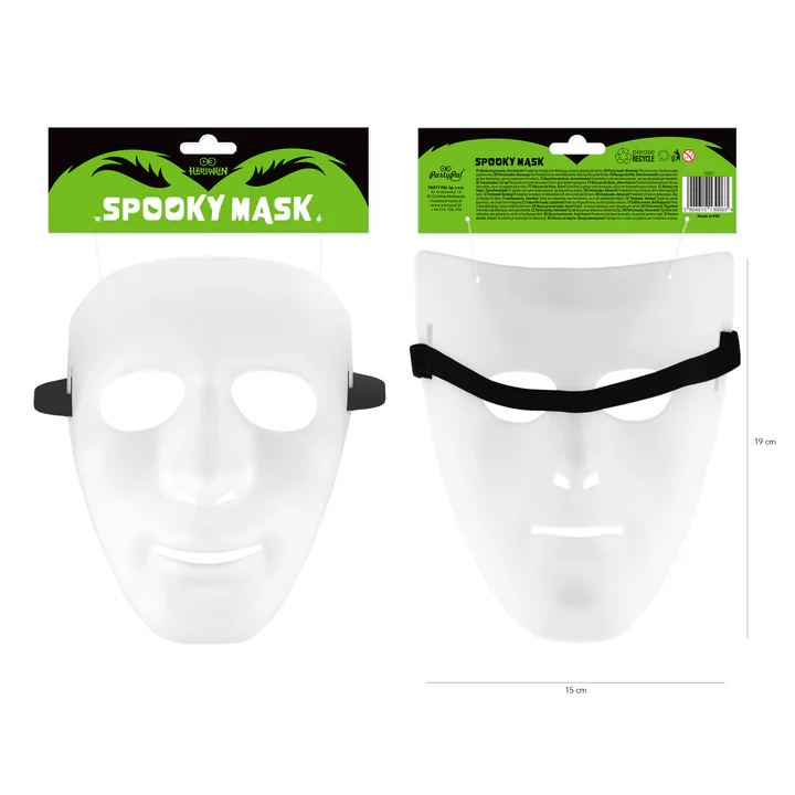 Veido kaukė balta matinė 16,5x18cm