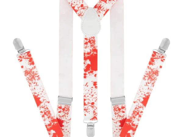 134702 Raudonos ir baltos kelnių petnešos, 2,5 cm