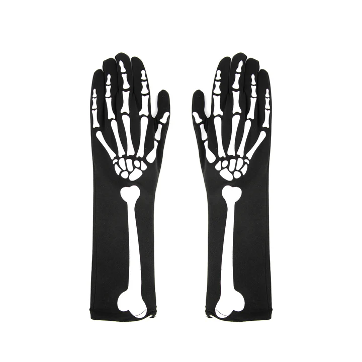 Ilgos pirštinės Juodai balti kaulai