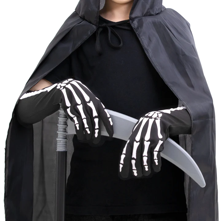 Ilgos pirštinės Juodai balti kaulai