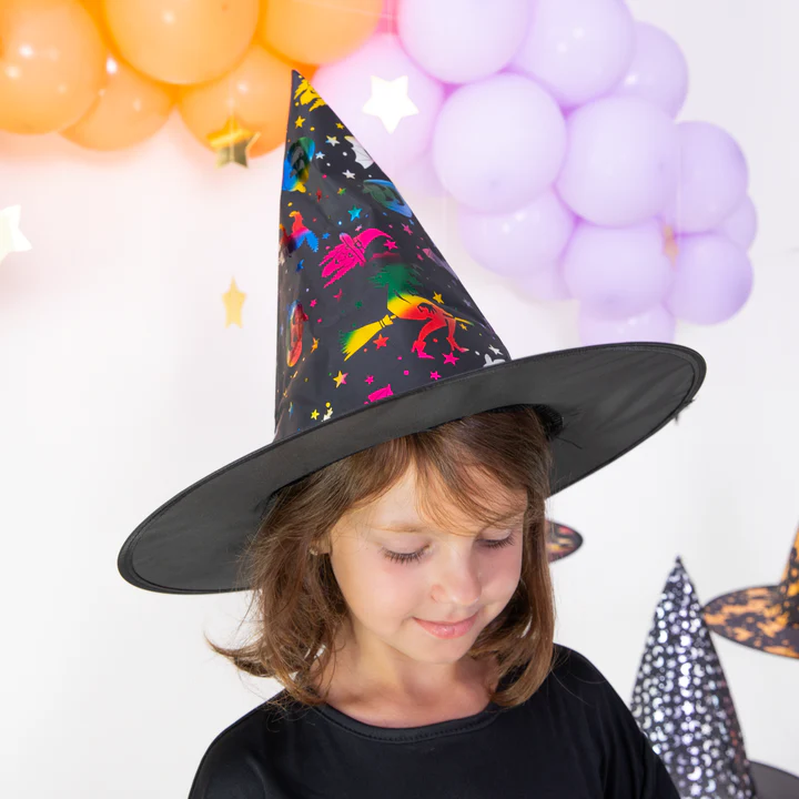 Helovino raganos kepurė spalvinga 38x32cm