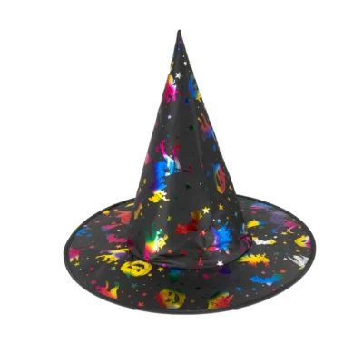 Helovino raganos kepurė spalvinga 38x32cm