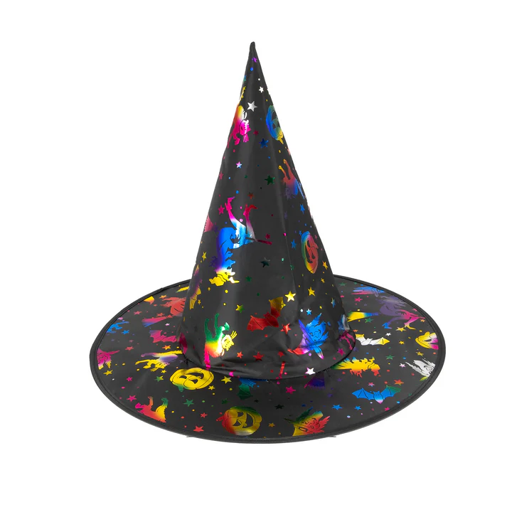 Helovino raganos kepurė spalvinga 38x32cm