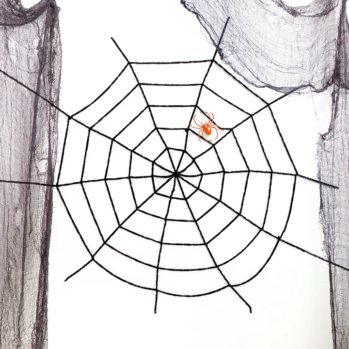 Helovino puošmena Pliušinis voratinklis, juodas, 150 cm