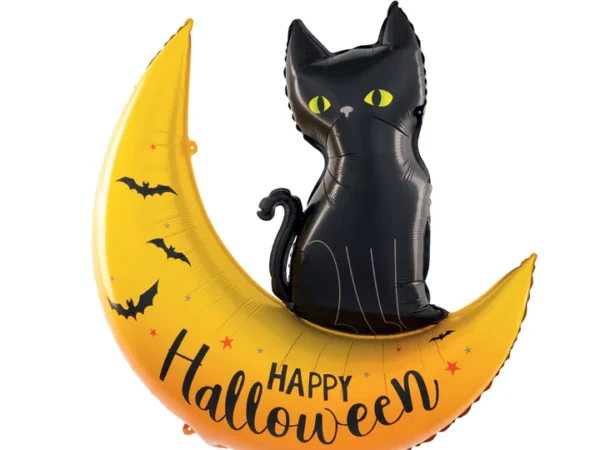 151532 Folijinis balionas Cat on the Moon Helovinas 76,5x88 cm