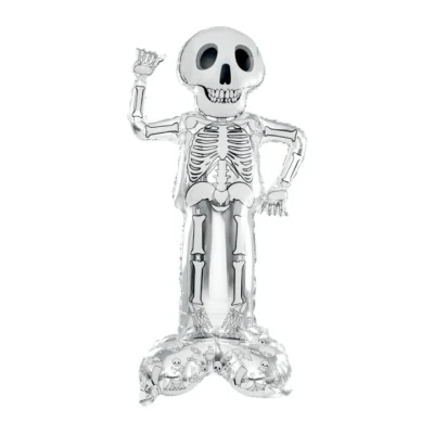 Stovintis folijos balionas Halloween Skeleton 156cm