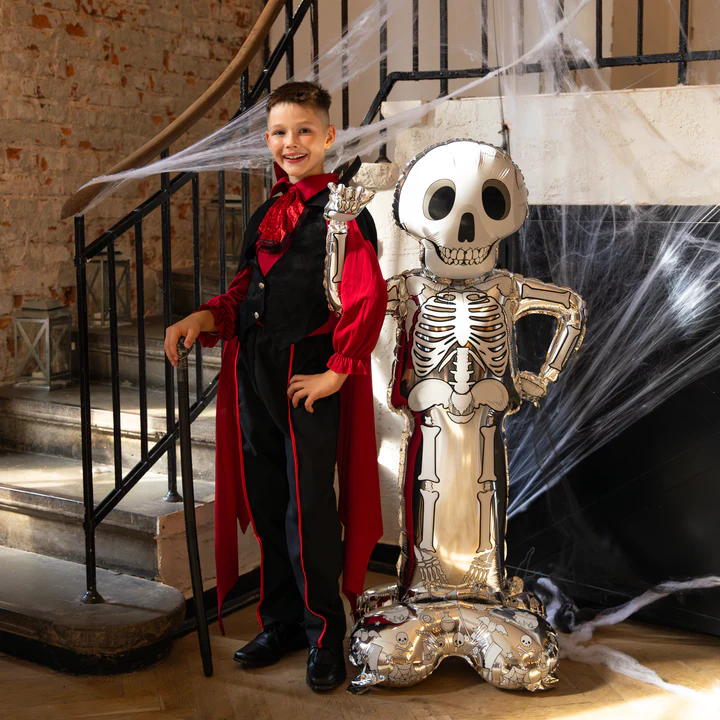 151662-5 Stovintis folijos balionas Halloween Skeleton 156cm