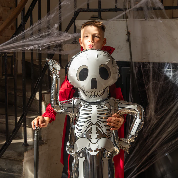 151662-6 Stovintis folijos balionas Halloween Skeleton 156cm