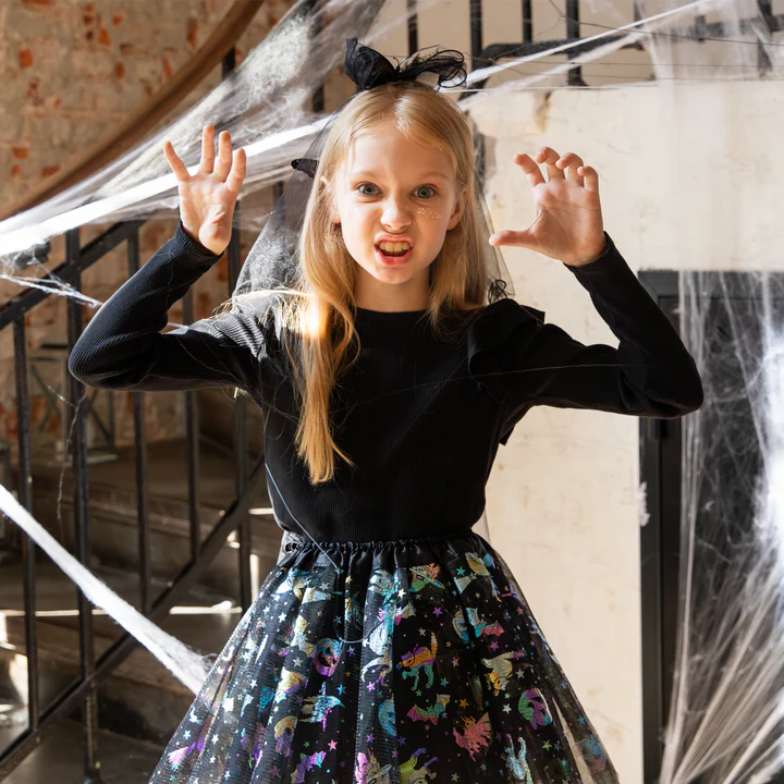 Helovino juodas LED šydas tamsus drugelis