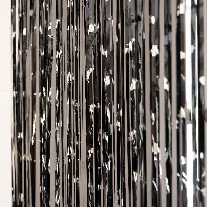 Vakarėlio užuolaidos Bats juodos ir sidabrinės 100x200cm