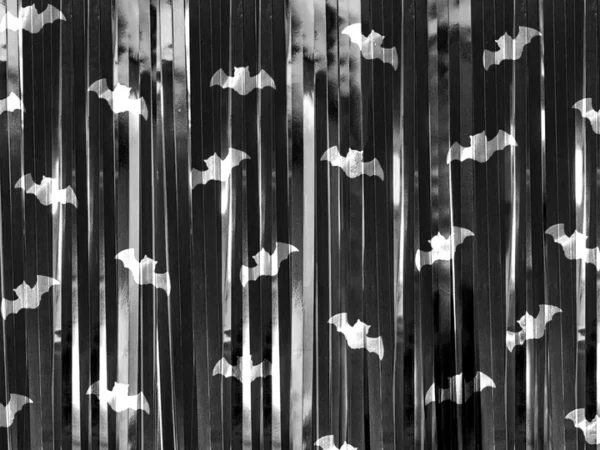 152676 Vakarėlio užuolaidos Bats juodos ir sidabrinės 100x200cm