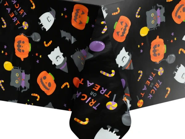 152706 Happy Halloween staltiesė juoda 137x274cm