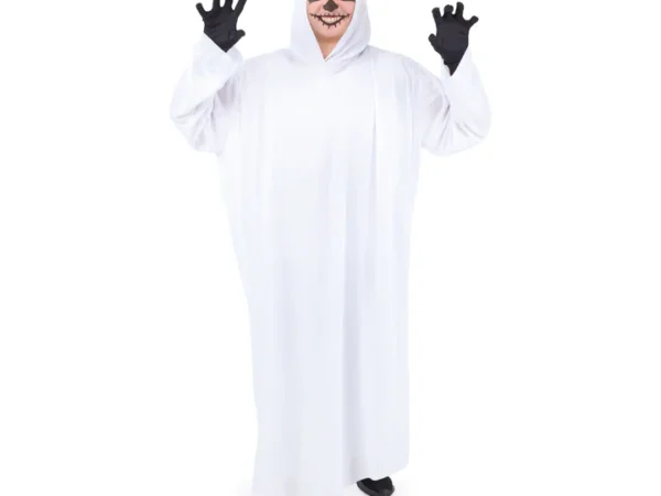 Baltas Ghost chalatas su gobtuvu, 110 cm