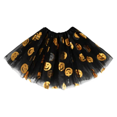 Juodas tiulio sijonas Halloween Pumpkins 30cm