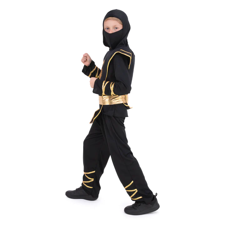 153239-3 Ninja Golden Dragon kostiumas vaikams, L dydis
