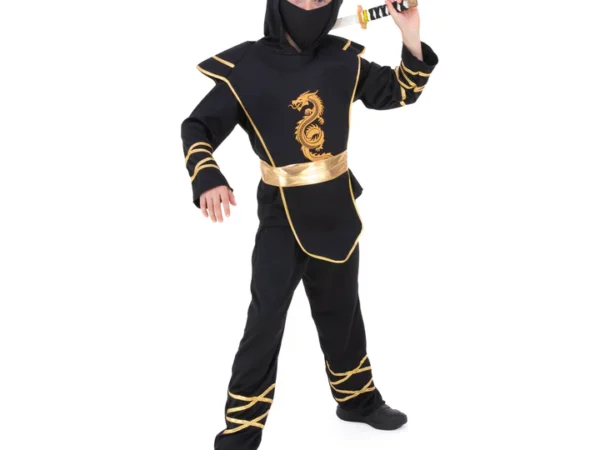 Ninja Golden Dragon kostiumas vaikams, M dydis