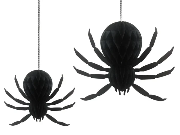 Helovino pakabinamos dekoracijos Koriniai vorai, juodi, 2 vnt.