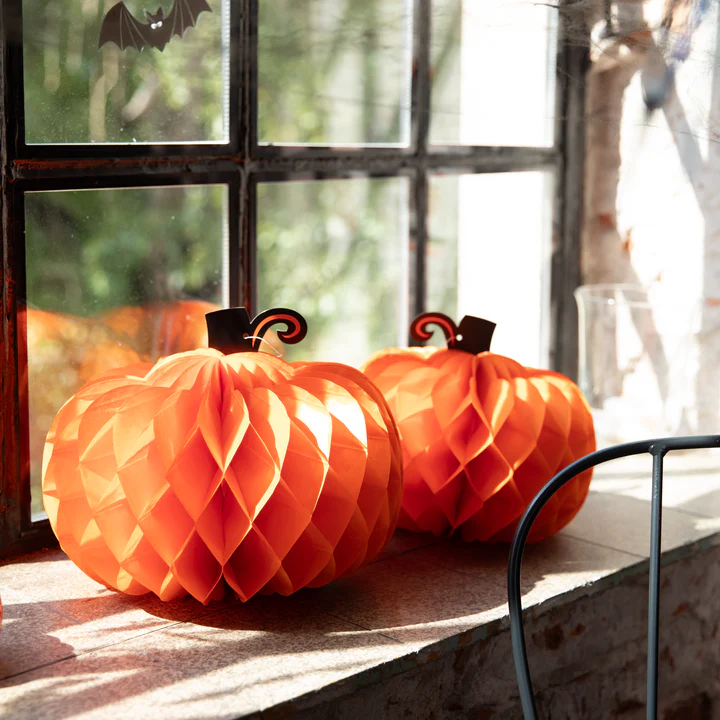 154533-1 Kabantis korio dekoras Helovinas Moliūgai 2 vnt.