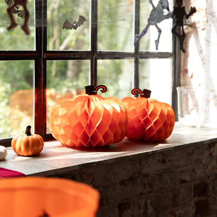 154533-2 Kabantis korio dekoras Helovinas Moliūgai 2 vnt.