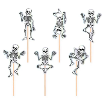 Halloween Skeleton Toppers 6 vnt. sumaišyti