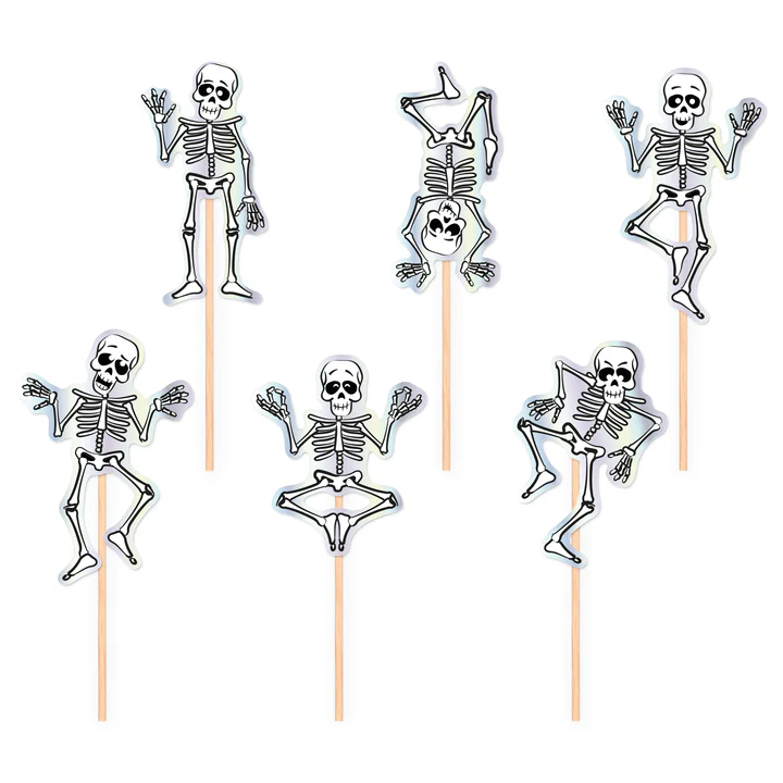 Halloween Skeleton Toppers 6 vnt. sumaišyti