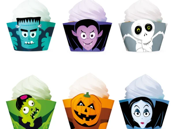 154854 Halloween Monsters keksiukų įklotai 6 vnt. rinkinys