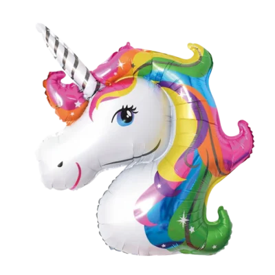 Folijinis balionas Spalvingas vienaragis 87x107cm