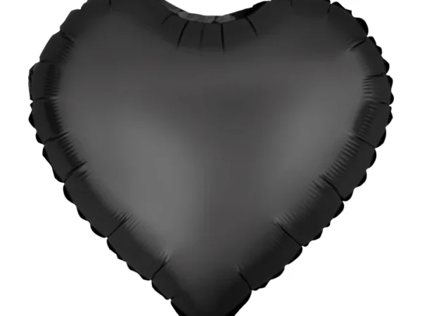 460469 Folijinis balionas Heart matinis juodas 18 colių