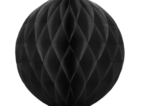 Korinis popierinis rutulys, juodas 10cm