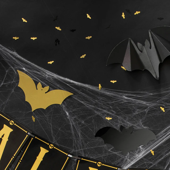 Helovino folijos konfeti Bats aukso ir juodo 15g